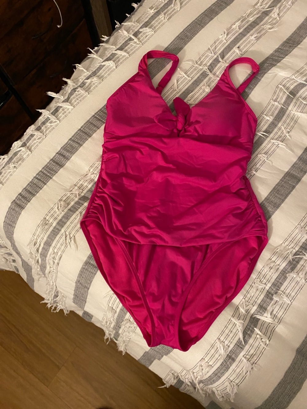 Ralph Lauren Fuchsia One-Piece Swimsuit with Front Twist